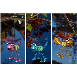 Garden Mile Hanging Glow in the Dark Butterfly Pendants, Unique Garden Decor Outdoor Bug Ornament Decoration Easy Setup Indoor Metal Swinging Tree Ornamental Hanging Decor 12cm x 15cm (Set of 3)