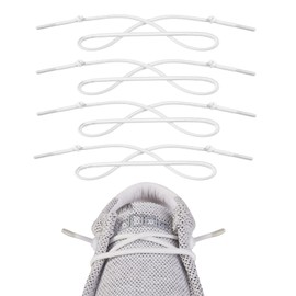 ECO-STYLE-LIFE 2 Pairs Elastic Shoes Laces for Hey Dude,Replacement Shoelaces Strings For Hey Dude No Tie Stretch Shoe Laces(White)