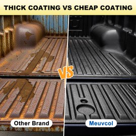 Meuvcol Truck Bed Liner Paint, 35 Floz Black Truck Bed Coating Kit for Truck Bed, Trailer, Rust Resistant Roll On Bed Liner Coating with Brush & Gloves,Easy Application & Long-Lasting Textured Paint