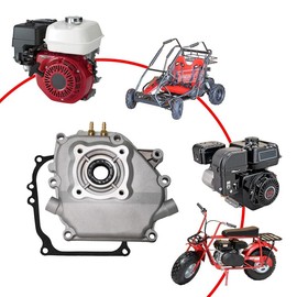 JMCHstore Crankcase Side Cover w/Pulse Fitting for Predator 212 Hemi Coleman B200R CT200U Mini Bike, KT196 Go Kart Baja Massimo MB200 Axis M200 Honda 6.5HP GX160 196 Hisun 196cc 212cc Engine