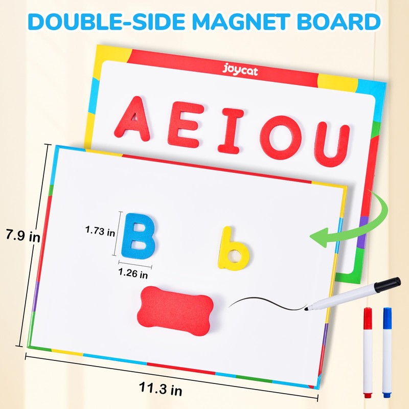 JoyCat Classroom Magnetic Letters Kit Colorful 234 Pcs with Double