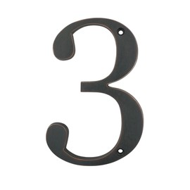 Large Bold 5" Aged Bronze Metal Flush House Address Numbers, Bold Readable Font (3)