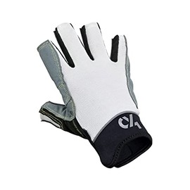 crazy4sailing Unisex Racing Sailing Gloves, 5 Finger-Free, Colour: White, Size: S