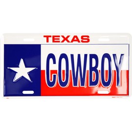Texas Cowboy Cowboys Don't Mess with Texas 6"x12" License Plate Tag Made USA