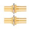 1/4" Brass Hose Barb Thru-Bulk Bulkhead Fitting,Straight Hex Union Fitting