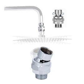 ieron Shower Head Extension, 360° Rotating Ball Swivel Adapter, Head Connector for G 1/2, Universal Replacement Shower Arm and Shower Head, Silver