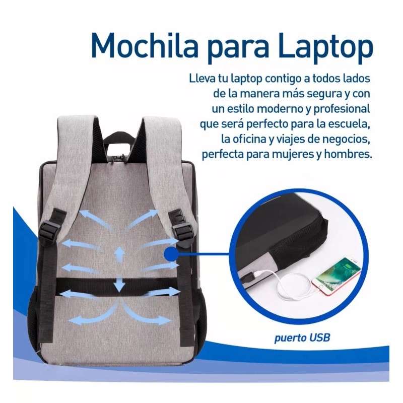 Bluelander Mochila Antirrobo De Gran Capacidad Cargador Usb Impermeable