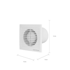 Estevez Extractor De Aire Modelo 2504 | Ventilador para Baño y Cocina Tipo Palma (Super-Económico) de 4", 11 Watts, 40dB, Flujo de Aire 76m³/hr, | Instalación en Muro o Techo.