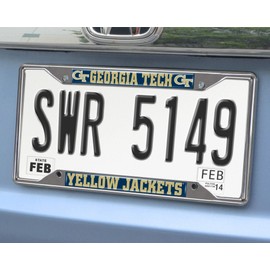 FANMATS 25009 Georgia Tech Yellow Jackets Chrome Metal License Plate Frame, Team Colors, 6.25in x 12.25in