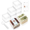FZJ 20 Pack 12OZ Square Clear Plastic Dessert Cups with