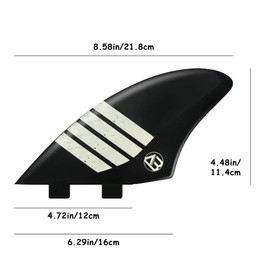 AQUBONA Surfboard Double Keel Fins (2 Flips) Double Board Single Size Nylon Plastic Fins for Longboard Surfboard Funboard (FC-Black)