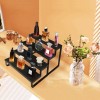 HomePekite Wood Cologne Organizer for Men,4 Tier Perfume Dresser Black