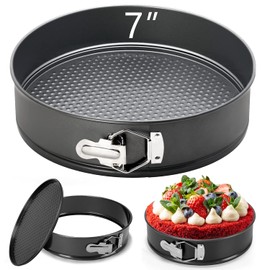 Molde redondo de acero inoxidable para tartas de 7 pulgadas, antiadherente, a prueba de fugas, con moldes de pastel extraíbles para hornear