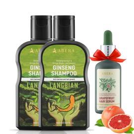 ABERA High-Performance Anti-Dandruff Shampoo with Langbian Ginseng Extract, Sulfate Free Paraben Free, 5,07 Fl Oz |2 Box + Free 1 Hair Growth Serum|