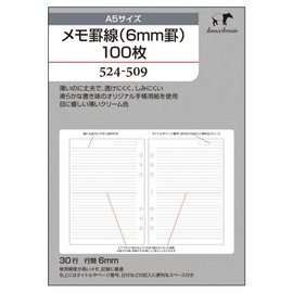 Knox 52450900 Personal Organizer, Refill, Memo, 0.2 inch (6 mm) Horizontal Rule, 100 Sheets