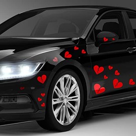 Car Sticker Set of 90 Hearts - Broken Hearts Car Decal Set - Removable Sticker - Custom Color 32x22 in
