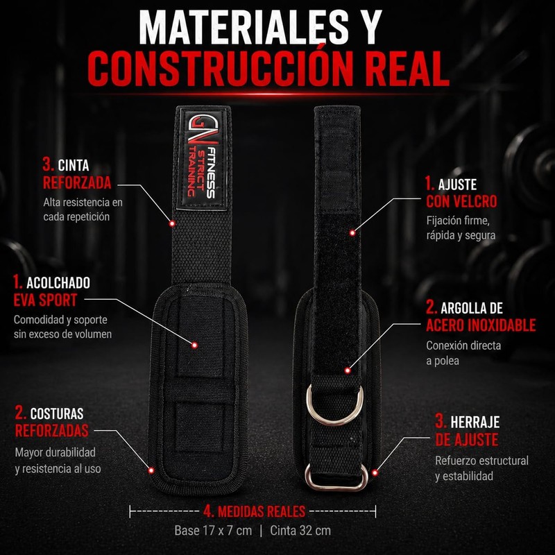 GN FITNESS Grilletes para Muñecas Gym, Muñequera para polea, Grillete