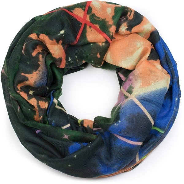 styleBREAKER 01017092 Women's Loop Scarf with Star Nebula Space Motif,