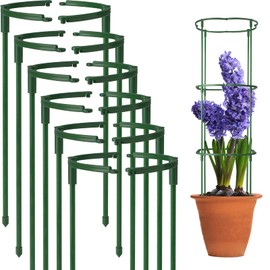 12Packs Plant Support Stake Half Round Plant Support, Stackable 3 Tier Garden Flower Support, Plant Stakes for Indoor Outdoor Plants for Tomato,Monstera, Peony, Hydrangea, Climbing Plants
