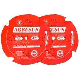 2 Pack 7-1/4 Inch 4T PCD Tipped Hardie Blade Fiber Cement Circular Saw Blade with 5/8'' DMK Arbor, for Diablo 7-1/4'' Circular Saw Blade D0704DH, Polycrystalline Diamond Tipped, for Laminate Flooring