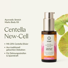 khadi CENTELLA NEW-CELL Ayurvedic Elixir Skin & Soul Oil - Trust in the Intuition of Your Connective Tissue - 100% Vegetable & Natural - 50 ml
