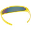 zeroUV Futuristic Narrow Cyclops Color Mirrored Lens Visor Sunglasses (Yellow