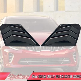 MUXEE Window Louver 2Pcs Side Vent Window Louvers for Kia Optima 2016 2017 2018 2019 2020, ABS Print Sport Window Decorative Covers, Exterior Trim Accessories - Bright Black