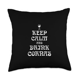 Keep Calm And Drink Wine Apparel Keep Calm and Drink Cornas Throw Pillow, 18x18, Multicolor