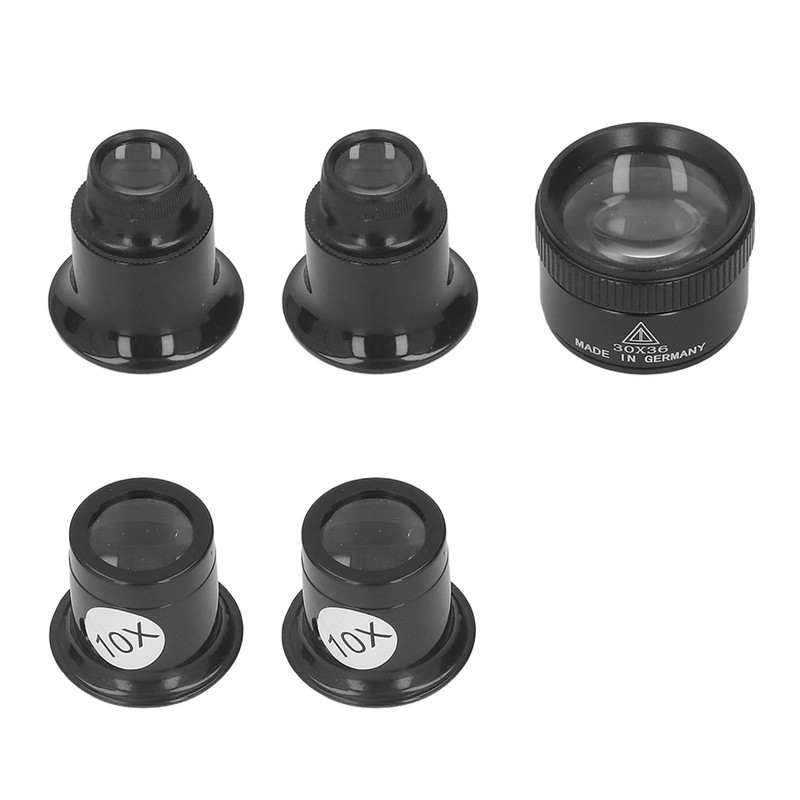 5 Pcs Monocular Magnifier 10X 20X 30X 30x36mm Multifunctional Light