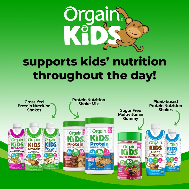 Orgain Kids Sugar Free Multivitamin Gummies, Vegan & Plant Based,