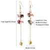 Nupuyai Natural Tourmaline Crystal Hook Dangle Earring for Women, Handmade
