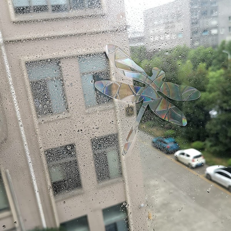 30 Pieces Dragonfly Prism Window Stickers for Bird Strikes, Anti-Collision