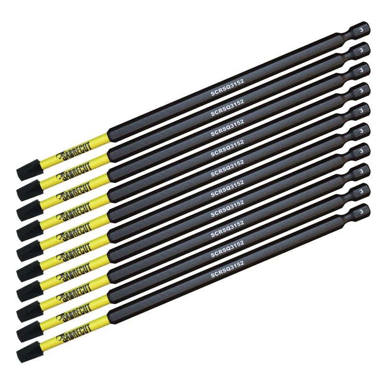 10 x SabreCut SCRSQ3152_10 152mm SQ3 Square Magnetic Impact Screwdriver