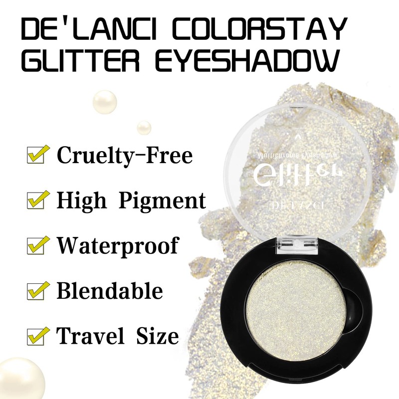Korean Eyeshadow, High Pigment Glitter Eyeshadow, Long Load Shimmer Gold