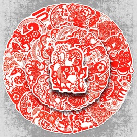 50Pcs Animals of The Chinese Zodiac Stickers,Vinyl Waterproof Sticker for Kids Teens Girls,for Phone Laptop Water Bottles Skateboard Computer Phone Luggage Guitar Car Gifts Sticker Graffiti Stickers