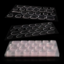 Elevenail Nail Adhesive Tabs Press on Nail Jelly Sticker Waterproof Breathable Glue Tabs Double-Sided Super Sticky Fake Nail Glue Pink Stickers Transparent Flexible for Manicure 240pcs (10 Sheets)