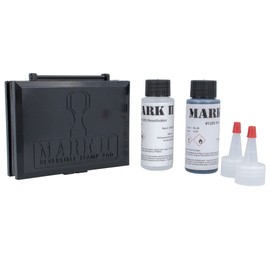 ExcelMark Mark II Reversible Stamp Pad Kit for Rubber Stamps - Includes 2 oz. Ink (Blue)