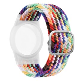 Airtag Kids Wristbands with Elastic Braided Strap, GPS Tracker Holder Protector, Lightweight, Breathable, Anti-Lost Airtag Wristbands for Kids and Toddlers