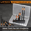 13-Pack Impact Phillips Bits Set, LATTOOK #1, #2, #3 Magnetic