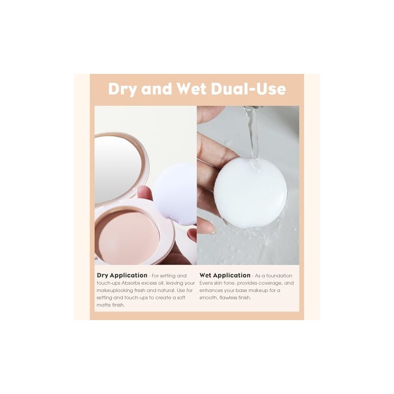 UCANBE Polvos Compactos Y Base De Maquillaje 2 En 1,