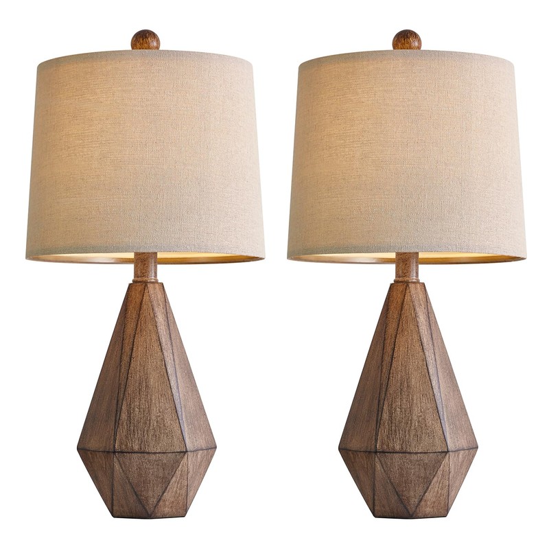 PoKat 20.25" Retro Farmhouse Table Lamp Set of 2 for