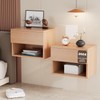 Floating Nightstand, Modern Wall Mounted Bedside Table with Drawer, Wood