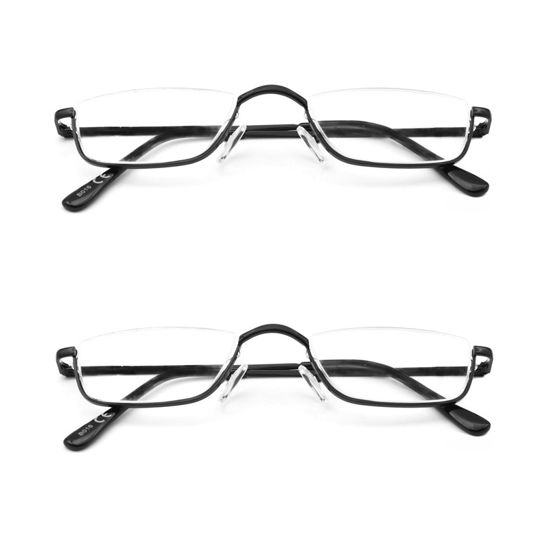 COVESATO Half Reading Glasses, Half Lens Frame Metal Readers for