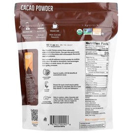 BetterBody Foods Organic Cacao Powder, 16 oz (454 g) – Non-GMO, Unsweetened, Rich in Antioxidants, Natural Superfood for Baking, Smoothies & Drinks