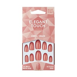 Elegant Touch Colour False Nails - CORAL CRAZE