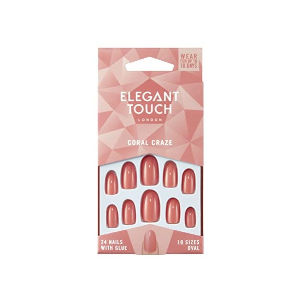 Elegant Touch Colour False Nails - CORAL CRAZE