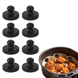 8pcs Air Fryer Magnets for Parchment Paper, Black Airfryer Liners Magnets