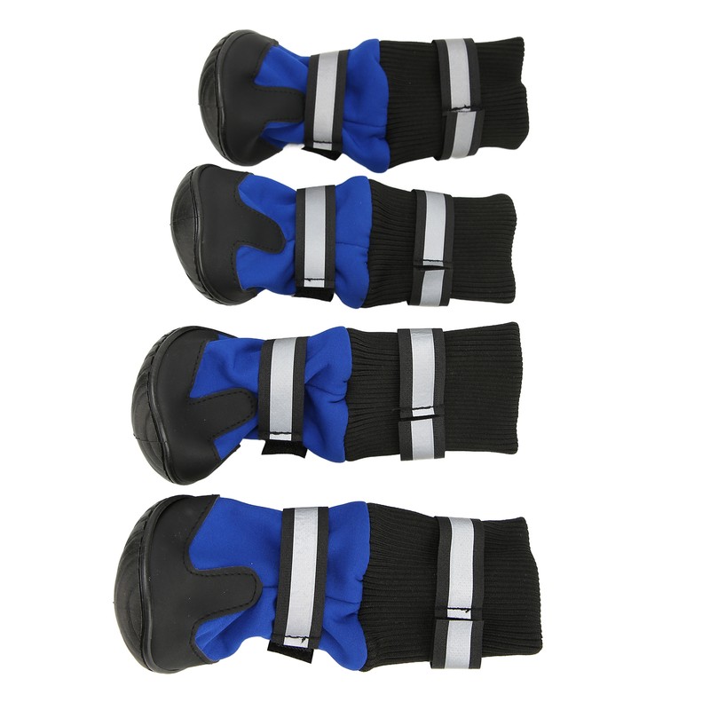 4Pcs Dog Boots Waterproof Pet Booties Reflective Breathable Wearproof High