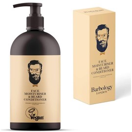 Hidratante 2 En 1 Para Barba Y Rostro Con Aceite De Jojoba, Aceite De Argán Y Aceite De Aguacate, Acondiciona El Vello Facial Seco, Con Picazón Y Grueso, Botella Con Bomba De 10 Oz