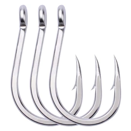 Proberos Fishing Hooks Extra Strong Stainless High Carbon Steel Jigging Jigs Big Large Bait Fish Hook Saltwater Circle Hooks Size 13/0 20pcs/Pack